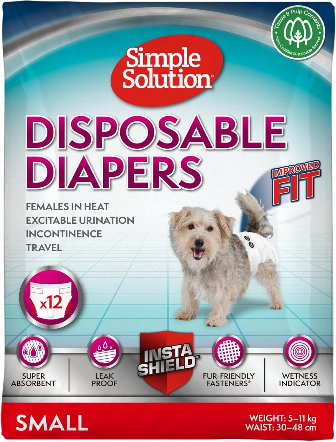 Simple Solution pelene za pse Disposable Diapers, gaćice S