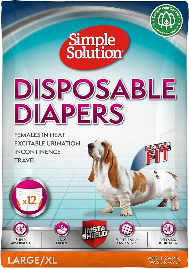 Simple Solution pelene za pse Disposable Diapers, gaćice L-XL