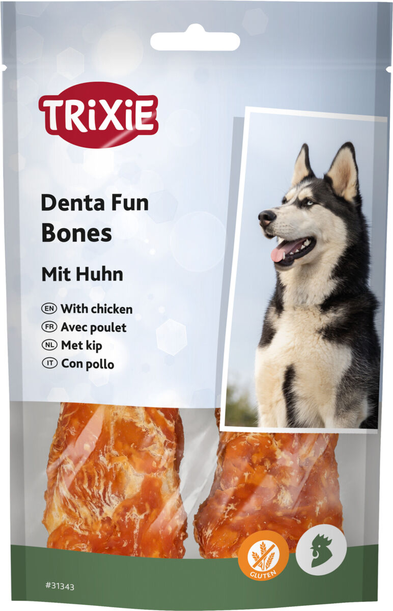 Trixie poslastica za pse Dentafun Bones s piletinom 11 cm, 2x60 g