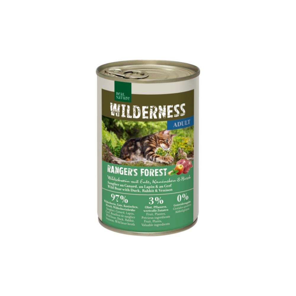 Real Nature Cat Adult veprovina,pačetina zečetina i divljač 400 g