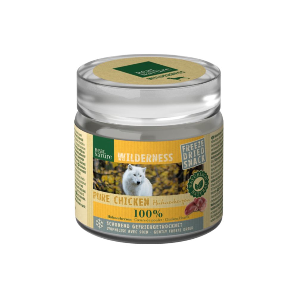 Real Nature poslastica za pse Wilderness Freeze Dried Snack pileća srca 40 g