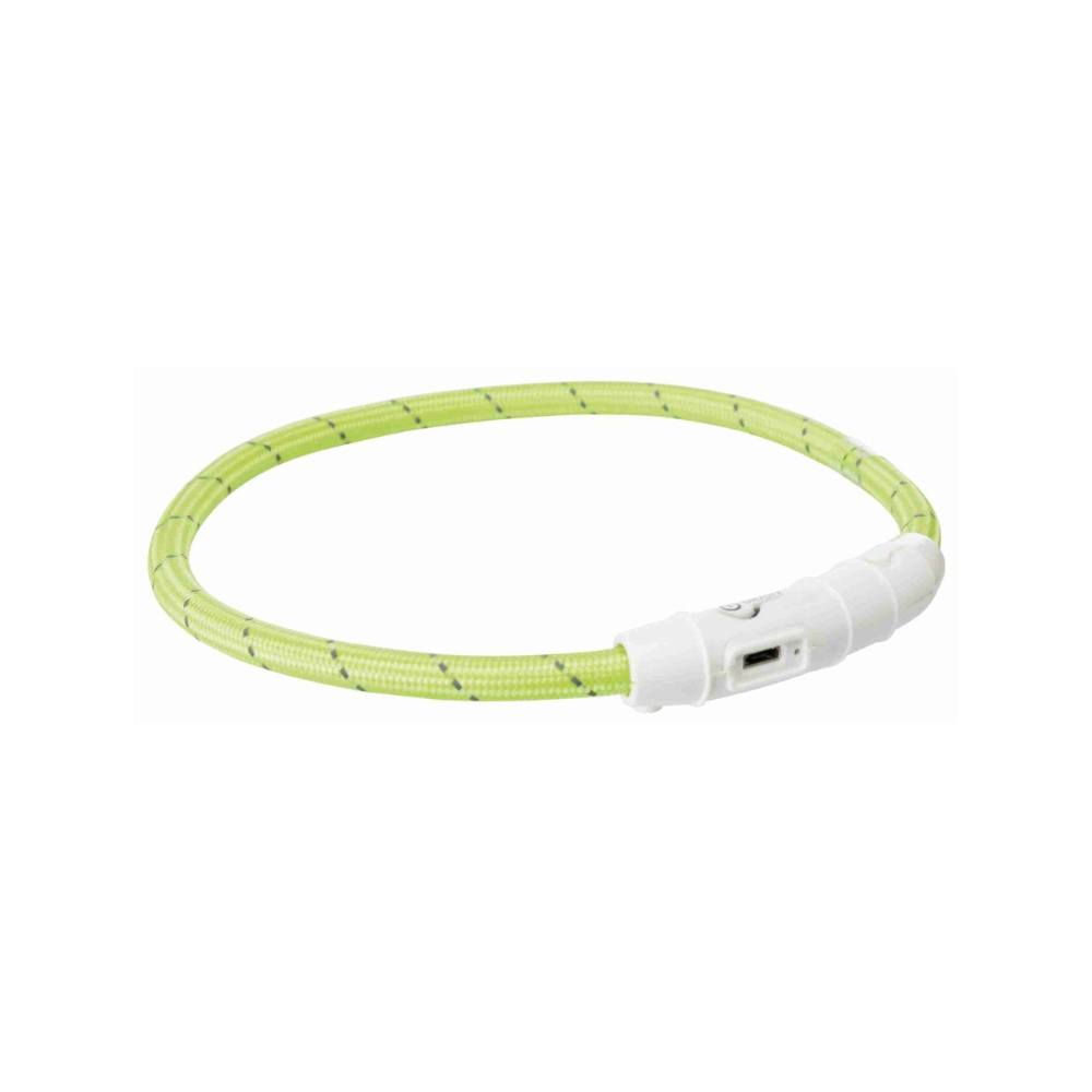 Trixie ogrlica za pse F.L. USB silikon L-XL 65 cm/fi-7 mm zelena