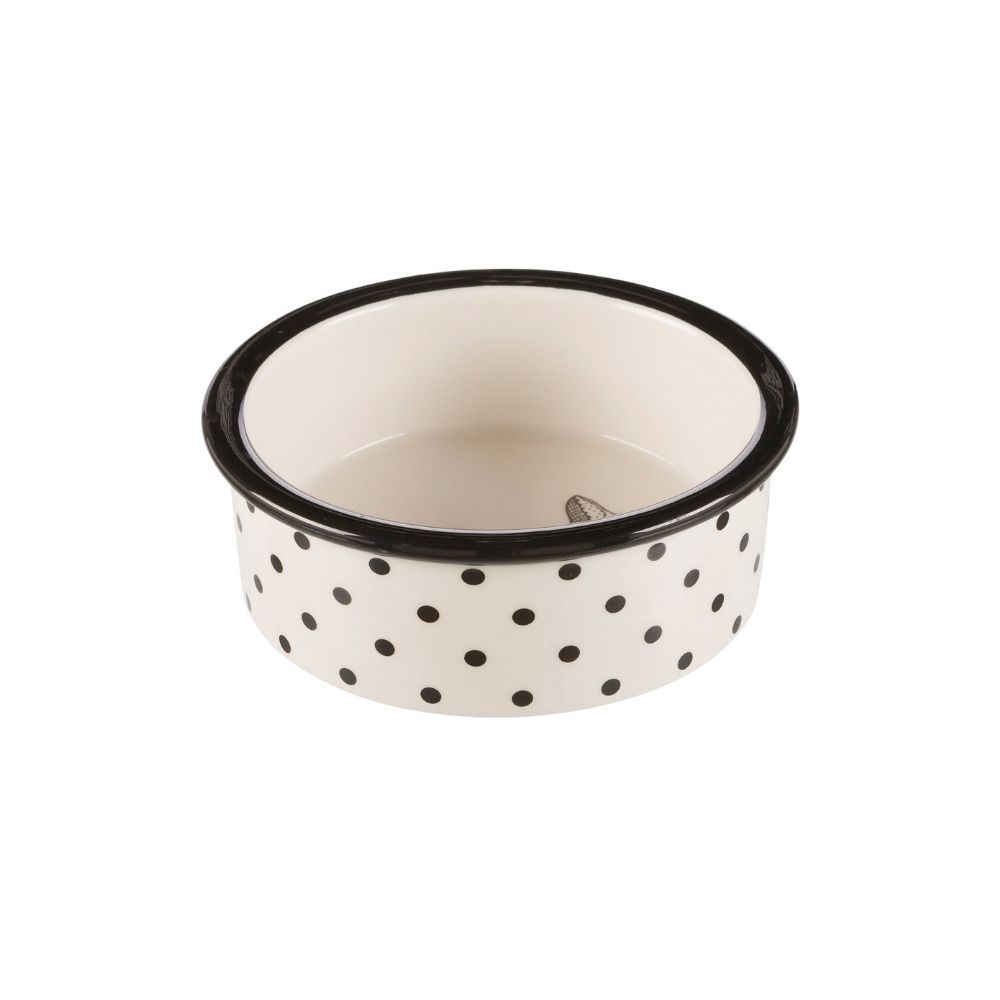 Trixie posuda za mačke keramička 0,3 l/fi-12 cm bijela/crne točke