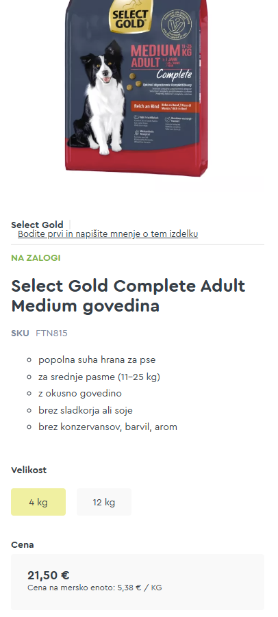 Pregled izdelka