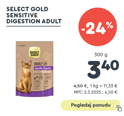 Select Gold Cat Sensitive Digestion Adult perad s rižom