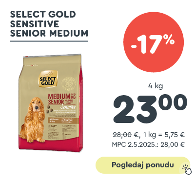 Select Gold Sensitive Senior Medium janjetina i riža
