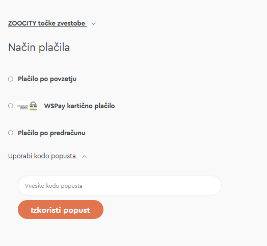 Uporabljen popust v košarici