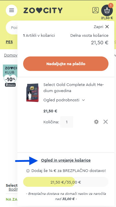 Pregled košarice